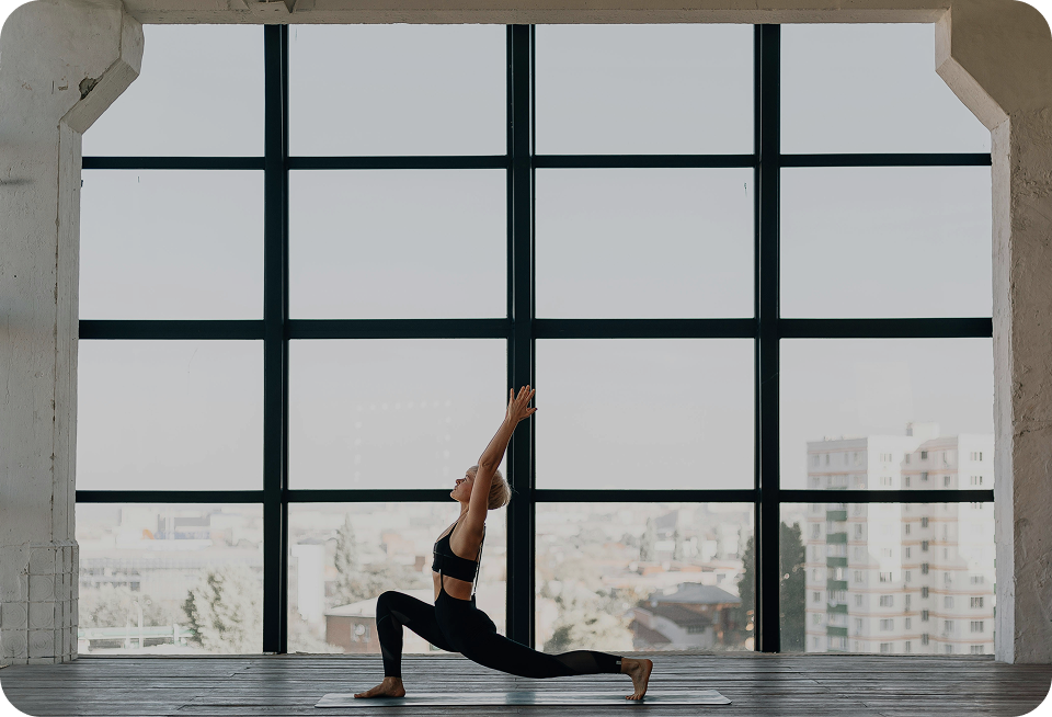 Woman practicing yoga